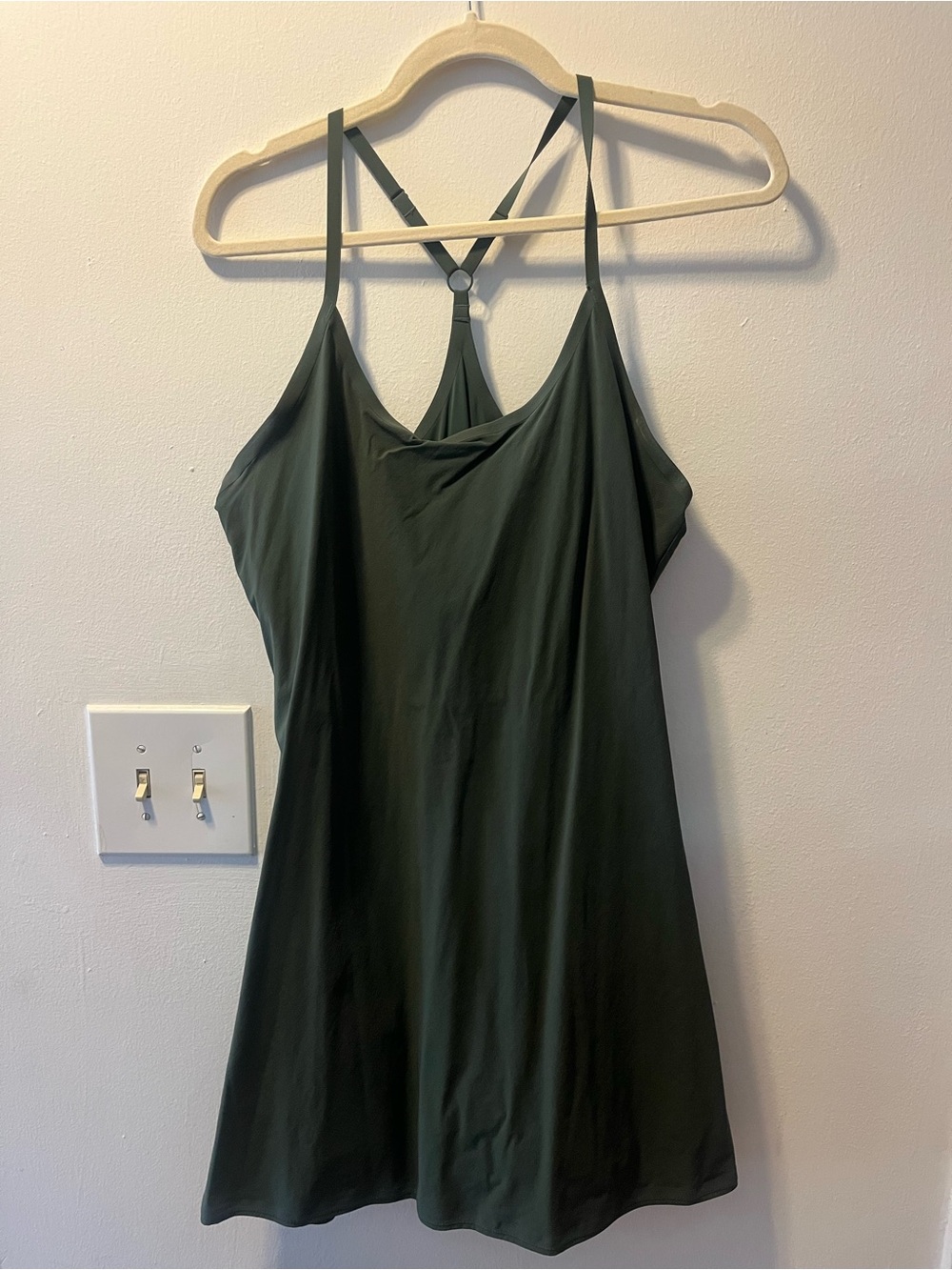Outdoor Voices dark green exercise dress